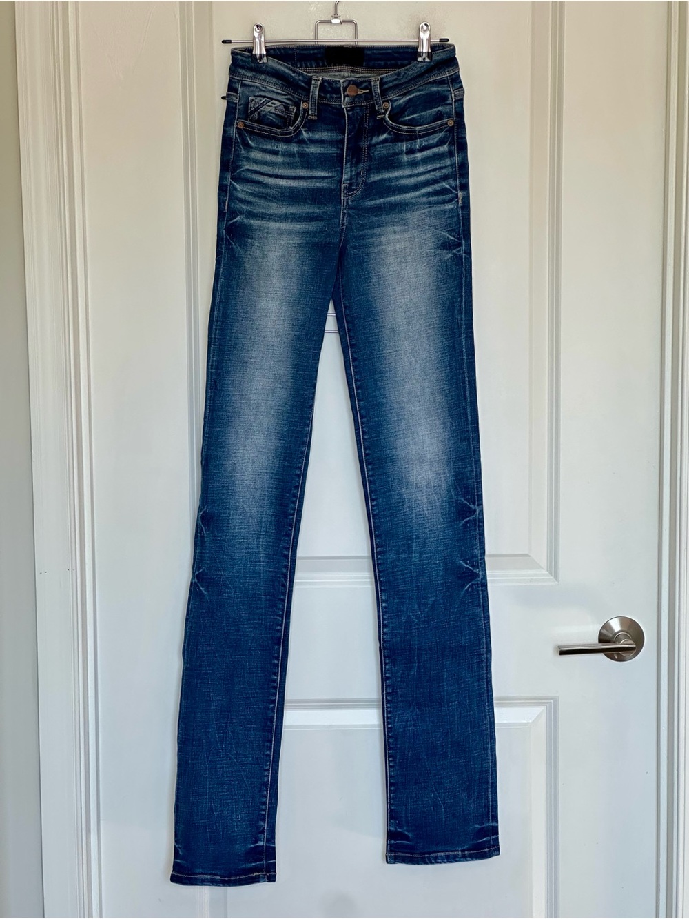 Buckle Women's Straight Leg Jeans - Dark Blue Wash - extra long, tall